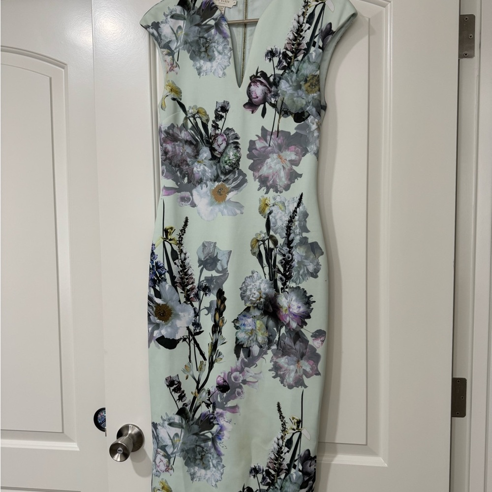 Ted Baker Mint Floral Midi Dress
